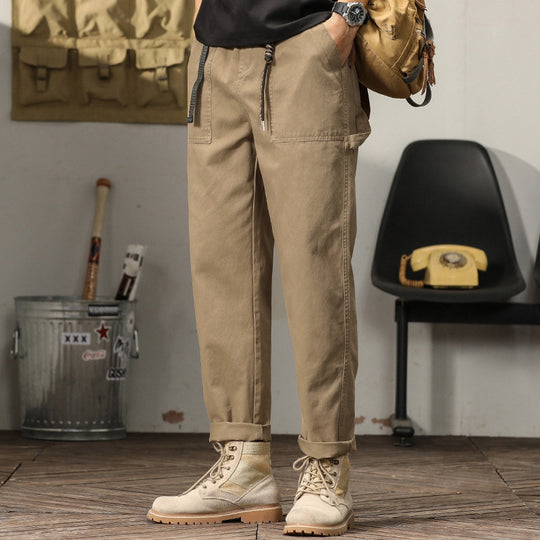 Herren Tapered-Cargohose im Utility-Stil mit gekrempeltem Saum und elastischem Bund Nord Taschen