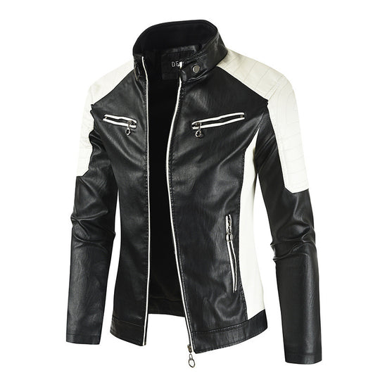 Herren Modische Bikerjacke mit Lederapplikationen Nord Taschen
