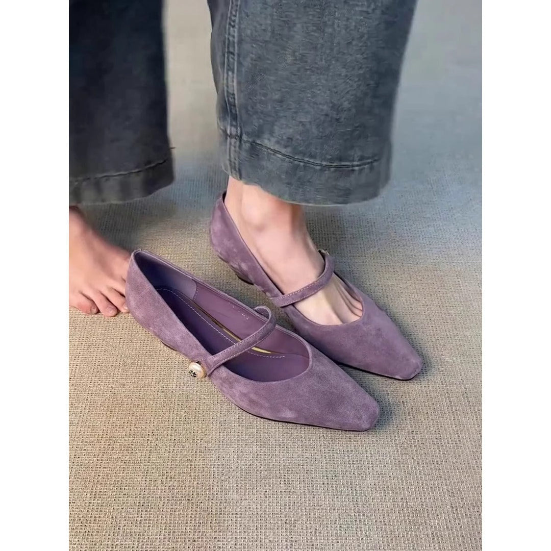 Damen elegante Mary Jane Ballerinas mit modischem Riemenverschluss und schicker Schnallenapplikation