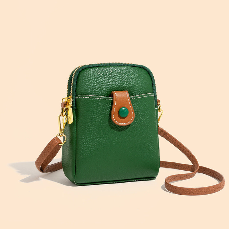 Damen Mini-Umhängetasche mit eleganter Lederstruktur und praktischen Fächern Nord Taschen