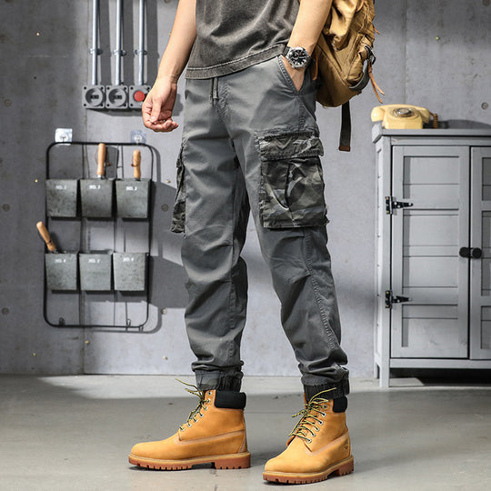 Herren Outdoor‑Cargohose im Joggerstil mit Camouflage‑Kontrast, ergonomischen Knieabnähern und elastischem Komfortbund Nord Taschen