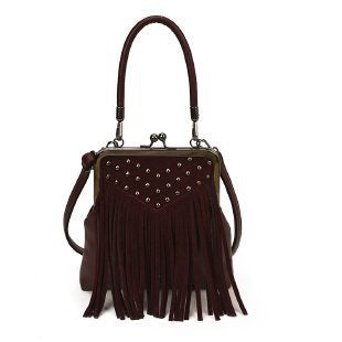 Damen modische Umhängetasche mit fransigen Details und Nieten Nord Taschen