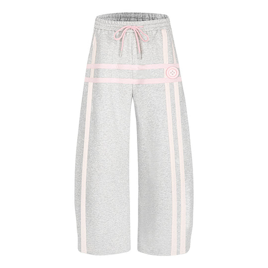 Damen Weite Culotte‑Sweathose im Palazzo‑Stil mit Komfortbund, Kordelzug und dekorativer Taillenbahn Nord Taschen