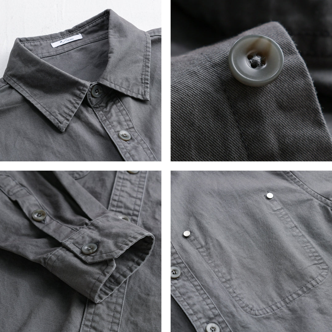 Herren Relaxed-Fit Baumwoll-Overshirt-Jacke mit Doppelbrusttaschen und Kentkragen Nord Taschen