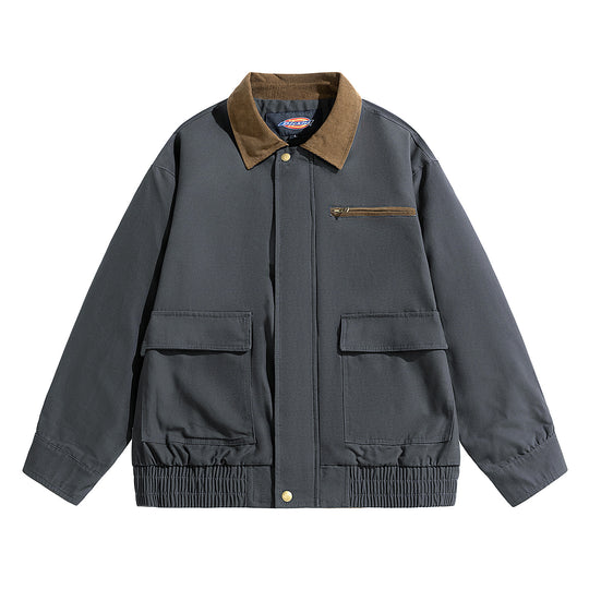 Herren Oversize-Utility-Fieldjacke mit Cordkragen, elastischem Saum & Pattentaschen Nord Taschen