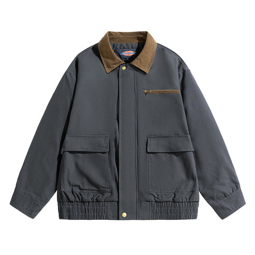 Herren Oversize-Utility-Fieldjacke mit Cordkragen, elastischem Saum & Pattentaschen Nord Taschen