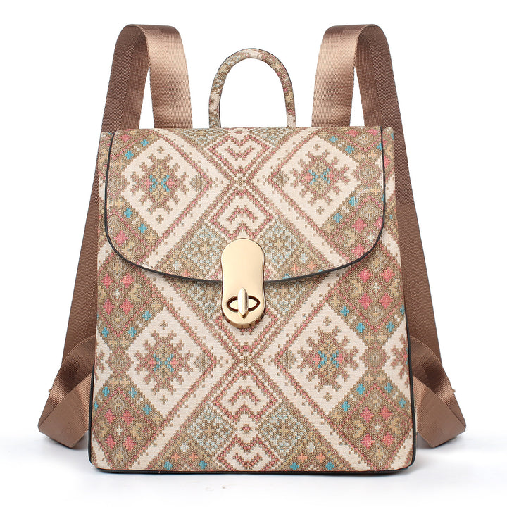 Damen Rucksackhandtasche im traditionellen Musterdesign Nord Taschen