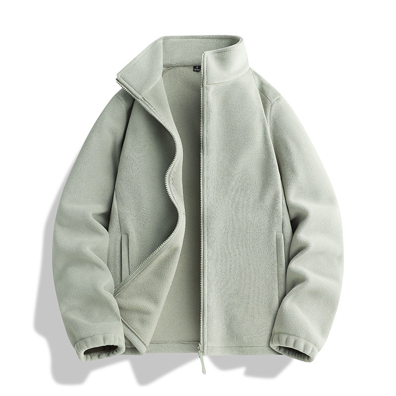 Unisex Fleecejacke mit Stehkragen, durchgehendem Reißverschluss und elastischen Bündchen Nord Taschen