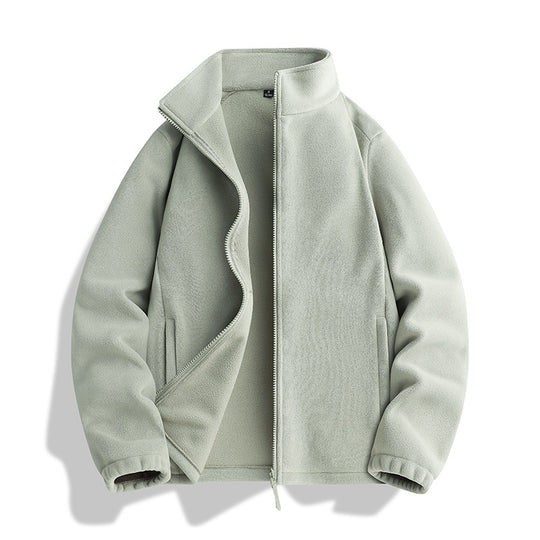 Unisex Fleecejacke mit Stehkragen, durchgehendem Reißverschluss und elastischen Bündchen Nord Taschen
