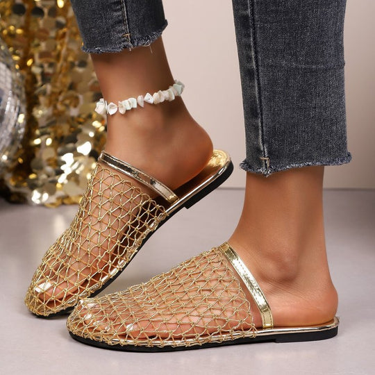 Damen  gewNord Taschente Netz-Mules mit Slip-On-Funktion, offener Ferse und flexiblem Leichtsohlen-Design Nord Taschen