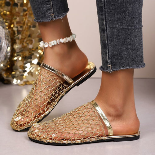Damen  gewNord Taschente Netz-Mules mit Slip-On-Funktion, offener Ferse und flexiblem Leichtsohlen-Design Nord Taschen