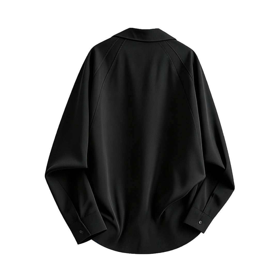 Damen Oversize-Blusenshirt aus fließendem Stretch mit Hemdkragen Nord Taschen