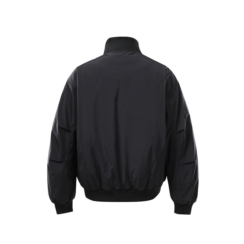 Herren Leichte Nylon-Bomberjacke mit Stehkragen und elastischem Saum Nord Taschen