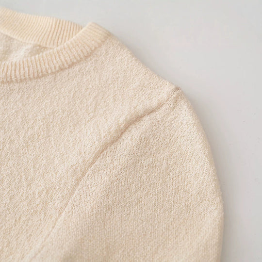 Damen Feinstrickpullover mit Spitzenbesatz und Bogenkante Nord Taschen