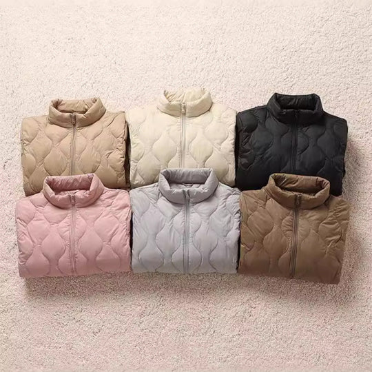 Damen leichte Stepp-Blousonjacke mit organischer Wellensteppung und Stehkragen Nord Taschen