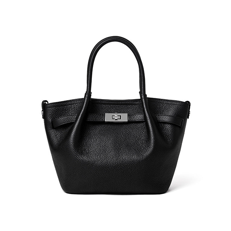 Damen elegante Tragetasche mit strukturiertem Leder und praktischem Verschluss Nord Taschen