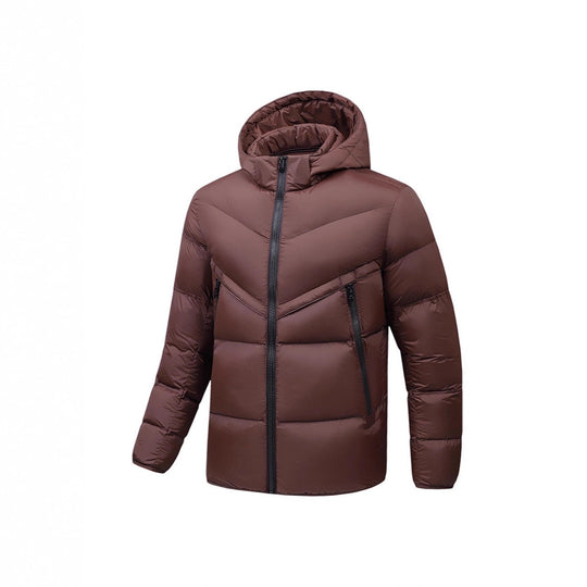 Herren Leichte Daunenoptik-Steppjacke mit Kapuze, winddichter Thermoisolierung und vertikalen Reißverschlusstaschen Nord Taschen