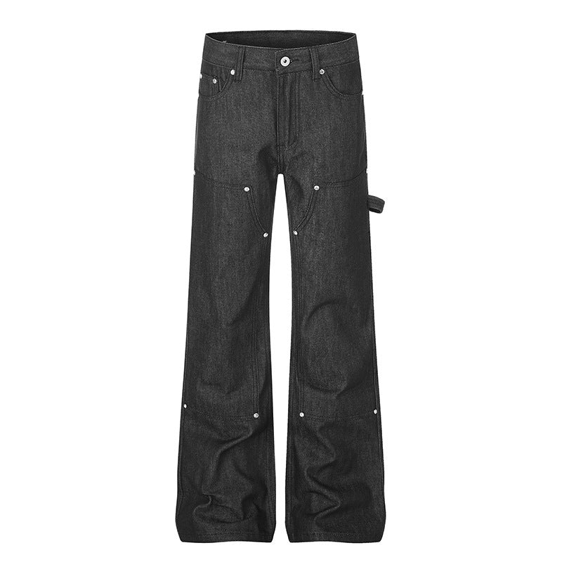 Damen Weite Carpenter-Jeans im Palazzo‑Schnitt mit Nagel‑/Hammerlasche und verstärkten Kniepartien Nord Taschen