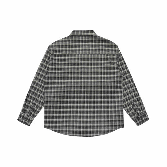 Herren Kariertes Flanellhemd mit Brusttasche und entspanntem Oversize‑Schnitt Nord Taschen