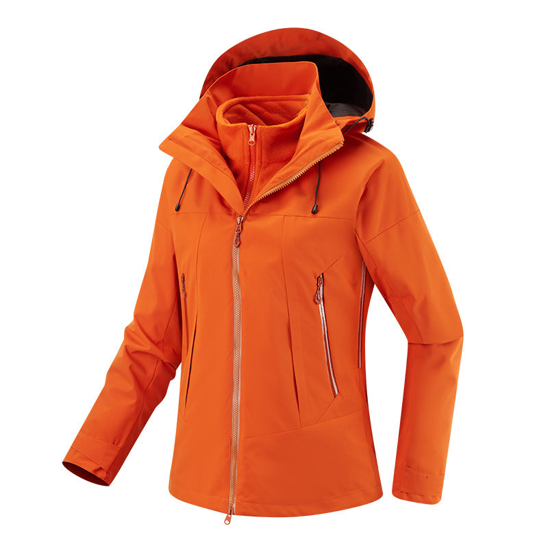 Damen zweilagige Softshell-Jacke mit herausnehmbarer Fleece-Innenjacke und verstellbarer Kapuze Nord Taschen