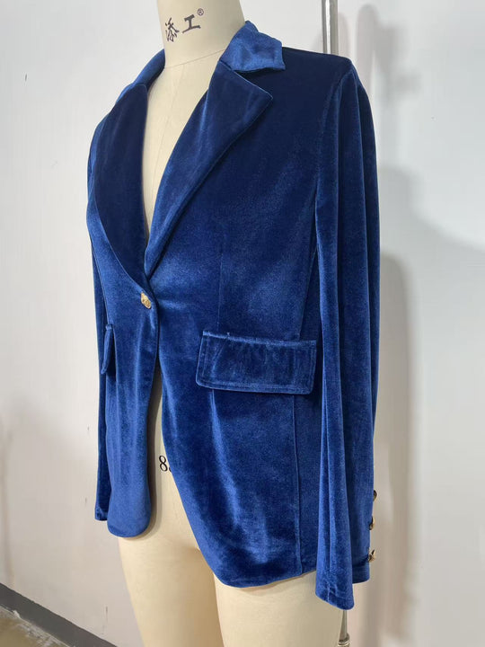 Damen Eleganter Samtblazer mit Schnittdetails Nord Taschen
