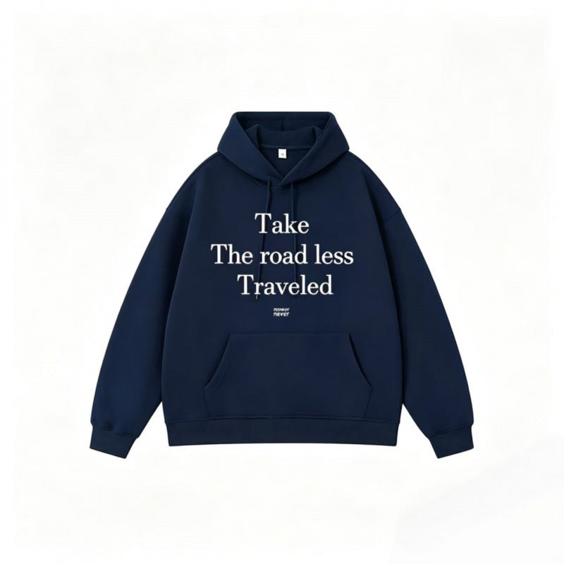 Unisex Oversize-Kapuzenpullover mit Statement-Print und Kängurutasche Nord Taschen