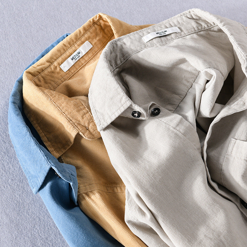 Herren Lockeres Baumwoll‑Leinen Layering‑Hemd mit Brusttasche und Soft‑Touch‑Textur Nord Taschen
