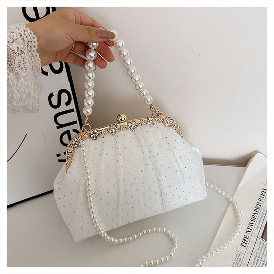 Damen elegante Umhängetasche mit Perlenbesatz Nord Taschen