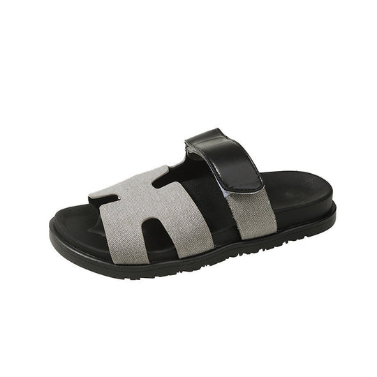 Damen komfortable Veloursleder-Sandalen mit verstellbarem Klettverschluss und rutschfester Sohle Nord Taschen