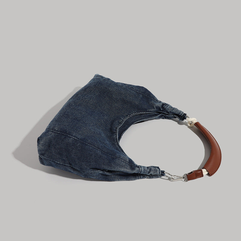 Damen Denim-Hobo-Tasche mit robustem Ledergriff Nord Taschen