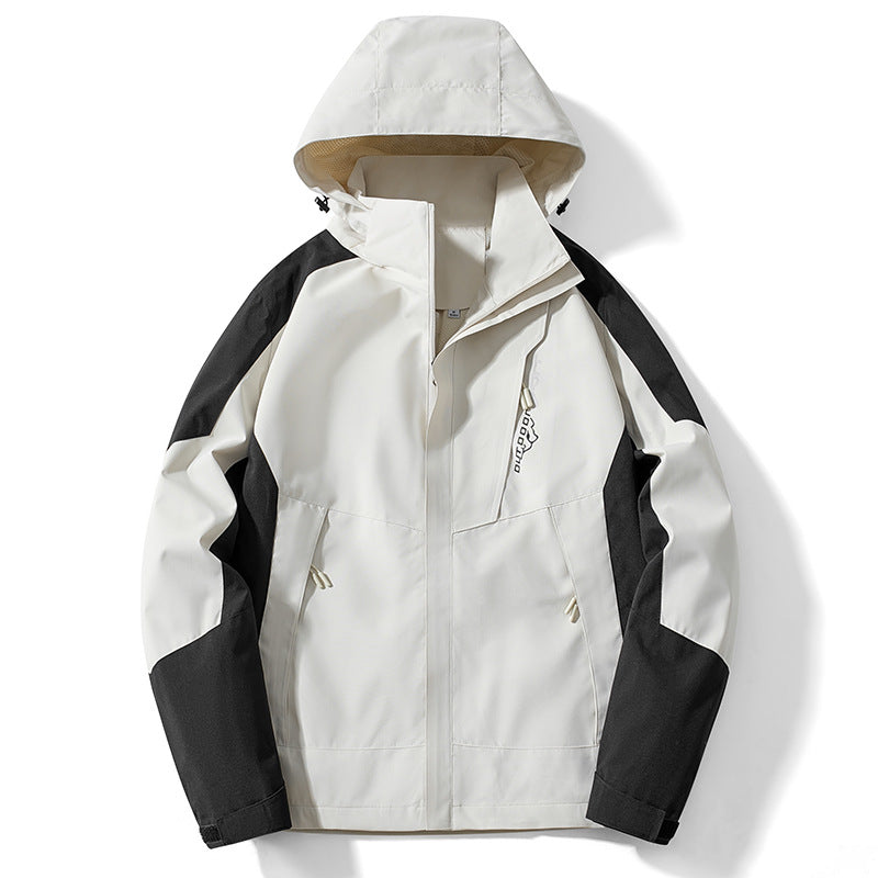 Herren Colorblock Softshell-Trekkerjacke mit Kapuze, verdeckten Reißverschlüssen und seitlichen Eingrifftaschen Nord Taschen