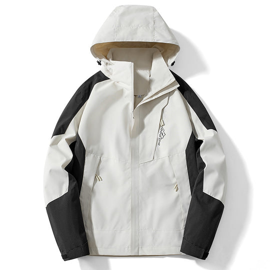 Herren Colorblock Softshell-Trekkerjacke mit Kapuze, verdeckten Reißverschlüssen und seitlichen Eingrifftaschen Nord Taschen