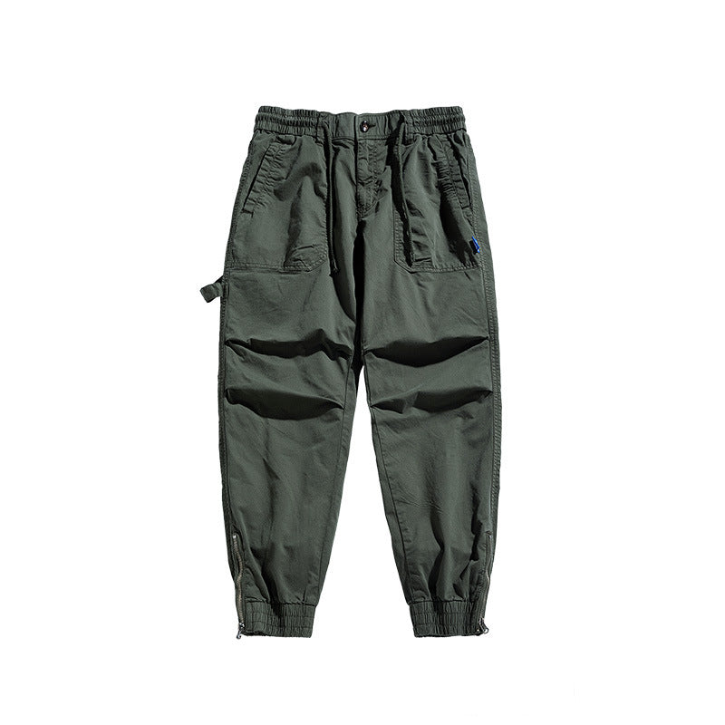 Herren Tapered-Utility-Cargohose im Joggerstil mit elastischem Comfortbund, aufgesetzten Taschen und Knöchel‑Reißverschluss Nord Taschen