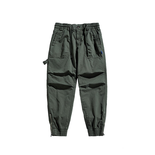Herren Tapered-Utility-Cargohose im Joggerstil mit elastischem Comfortbund, aufgesetzten Taschen und Knöchel‑Reißverschluss Nord Taschen