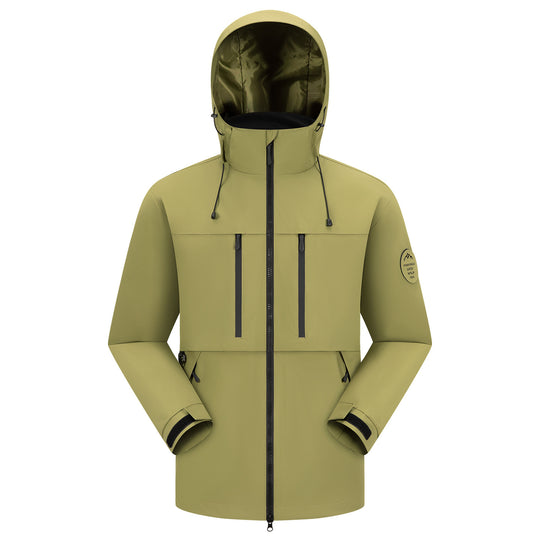 Herren Wasserdichte atmungsaktive Softshell Outdoorjacke mit verstellbarer Kapuze Nord Taschen