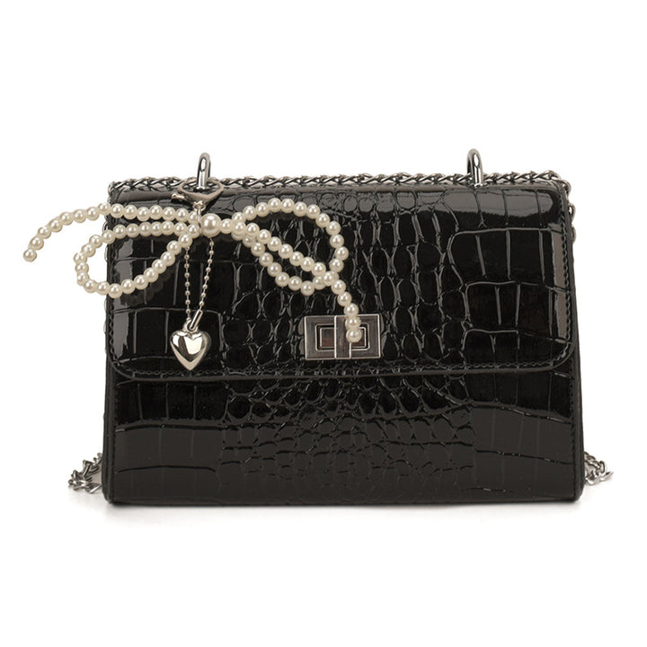Damen elegante Kettenhandtasche mit strukturiertem Krokodil-Design Nord Taschen