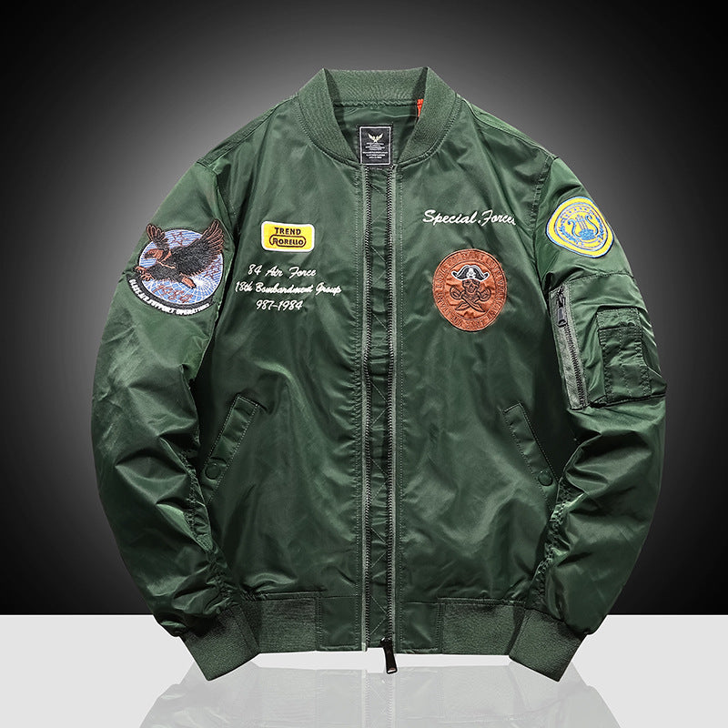 Herren Pilotenblouson im Bomberstil mit Marken-Patches, Ärmeltasche und windabweisender Außenhülle Nord Taschen