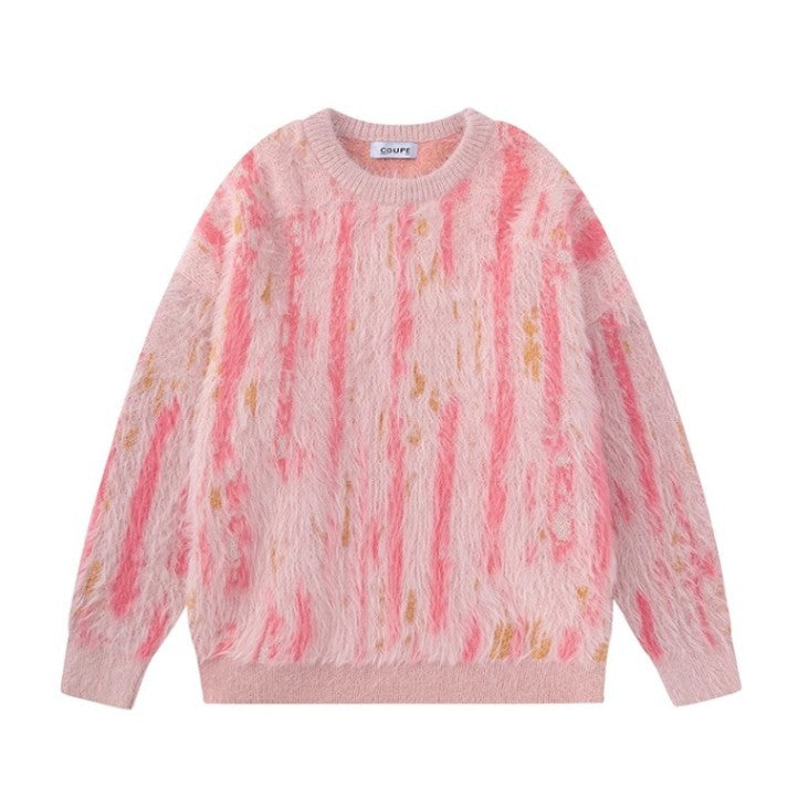 Damen Modischer Pullover mit Trendigem Pelzdesign Nord Taschen