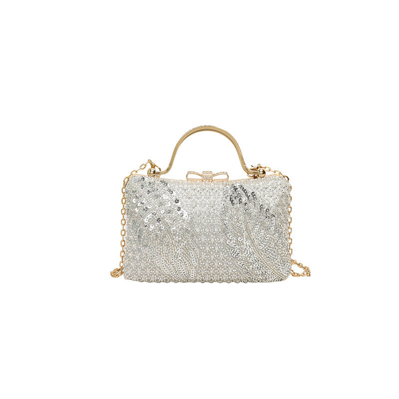Damen glamouröse Clutch-Handtasche mit funkelndem Perlenbesatz Nord Taschen