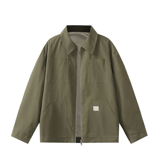 Herren Utility-Worker-Jacke mit durchgehendem Reißverschluss, aufgesetzten Taschen und geradem Schnitt Nord Taschen