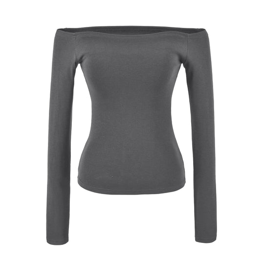 Damen Enganliegendes Off-Shoulder Longsleeve aus Stretch-Jersey Nord Taschen