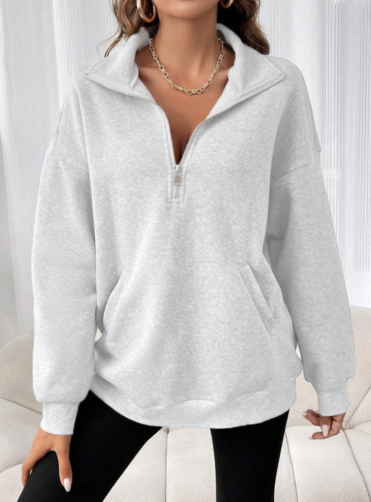 Damen Stylischer Pufferpullover mit Stehkragen Nord Taschen