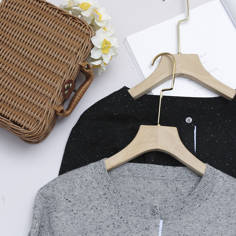 Damen Kurz geschnittener Feinstrick-Cardigan mit kontrastierenden Hemdblusenmanschetten Nord Taschen