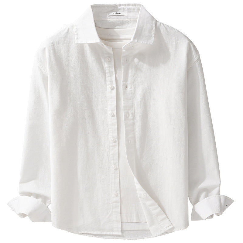 Herren Leichtes Leinen-Baumwoll-Overshirt mit Kentkragen, Relaxed‑Fit und durchgehender Knopfleiste Nord Taschen