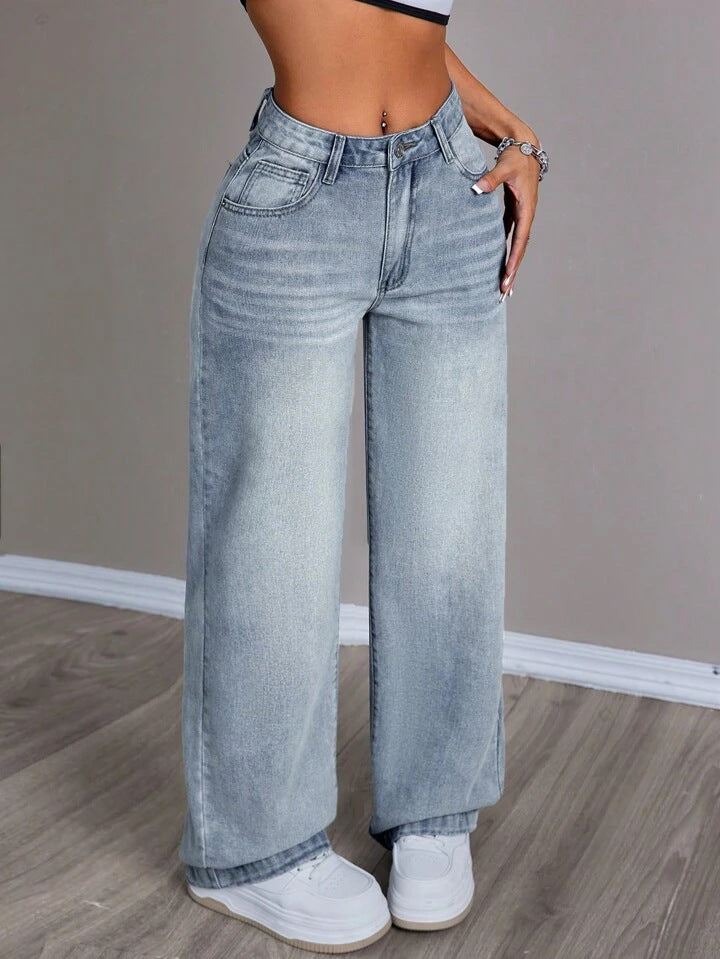 Damen Weite Jeanshose im Vintage-Stil