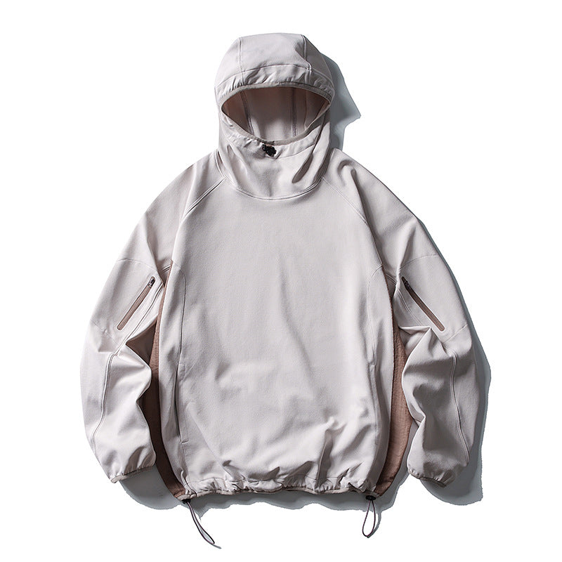Unisex Leichter technischer Kapuzen-Anorak mit Raglanärmeln, Ärmeltaschen und Kordelzug Nord Taschen