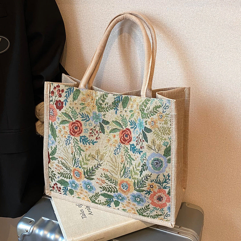 Damen Tragetasche mit floralem Stickdesign Nord Taschen