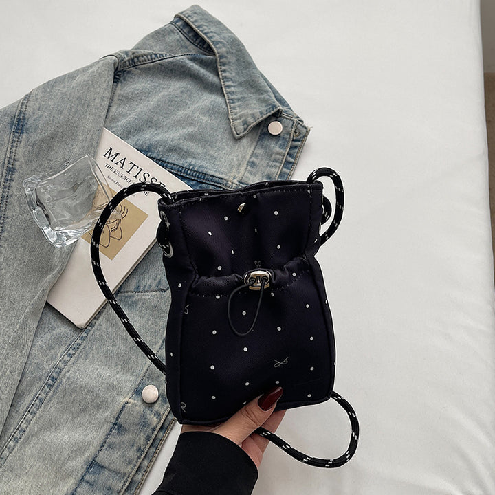 Damen praktische Mini-Umhängetasche mit Kordelzug Nord Taschen