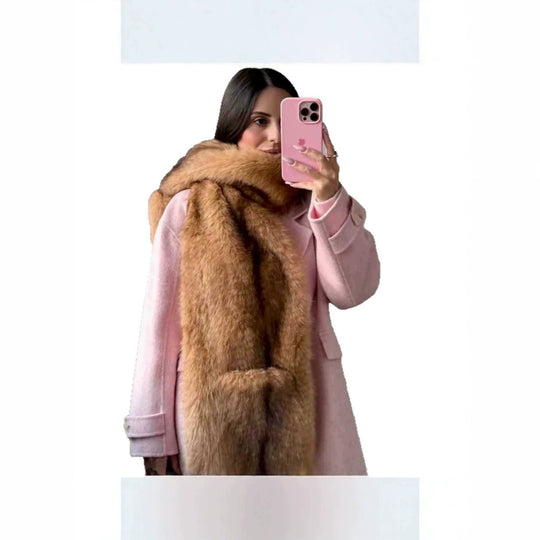 Damen Luxuriöse lange Kunstpelz‑Stola mit voluminösem Schalkragen Nord Taschen