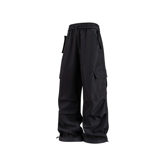 Herren Weite Utility-Cargohose mit Tunnelzugbund, Klapptaschen und verstellbaren Saumabschlüssen Nord Taschen